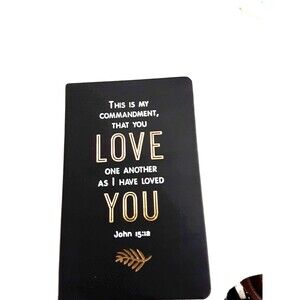 Love Journal 100 Ruled Pages Black Leather John 15: 12 printed on Cover 8.5 X 5"